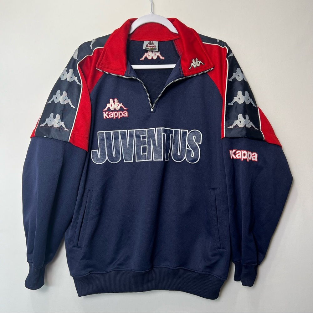 Vintage Kappa Juventus Half Zip Training Jacket Blue Red Mens Large